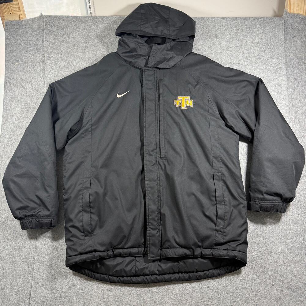 Nike Hooded Jacket Mens L Black Tennessee Tech Golden Eagles Zip Pockets Y2K